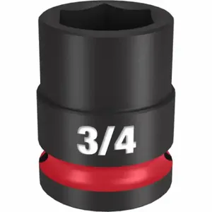 MILWAUKEE 49-66-6206 Standard Impact Socket, 1/2 Inch Drive Size, 3/4 Inch Socket Size, 6-Point | CT3LTE 61DK89