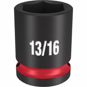 MILWAUKEE 49-66-6207 Standard Impact Socket, 1/2 Inch Drive Size, 13/16 Inch Socket Size, 6-Point | CT3LRL 61DK90