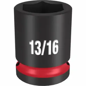 MILWAUKEE 49-66-6207 Standard Impact Socket, 1/2 Inch Drive Size, 13/16 Inch Socket Size, 6-Point | CT3LRL 61DK90