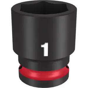 MILWAUKEE 49-66-6210 Standard Impact Socket, 1/2 Inch Drive Size, 1 Inch Socket Size, 6-Point Black Phosphate | CT3LRF 61DK93