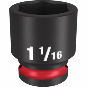 MILWAUKEE 49-66-6211 Standard Impact Socket, 1/2 Inch Drive Size, 1 1/16 Inch Socket Size, 6-Point | CT3LXP 61DK94