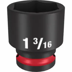 MILWAUKEE 49-66-6213 Standard Impact Socket, 1/2 Inch Drive Size, 1 3/16 Inch Socket Size, 6-Point | CT3LRA 61DK96