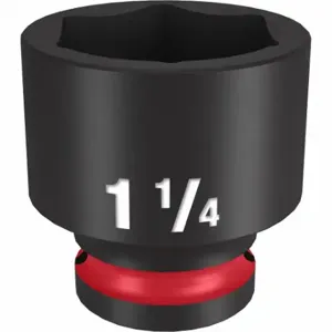 MILWAUKEE 49-66-6214 Standard Impact Socket, 1/2 Inch Drive Size, 1 1/4 Inch Socket Size, 6-Point | CT3LQY 61DK97