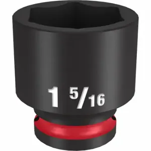 MILWAUKEE 49-66-6215 Standard Impact Socket, 1/2 Inch Drive Size, 1 5/16 Inch Socket Size, 6-Point | CT3LRC 61DK98