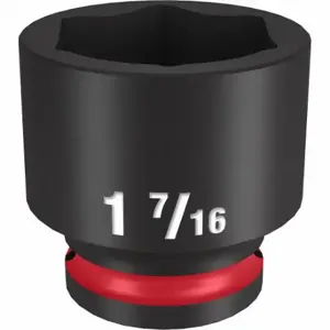 MILWAUKEE 49-66-6217 Standard Impact Socket, 1/2 Inch Drive Size, 1 7/16 Inch Socket Size, 6-Point | CT3LRD 61DL01