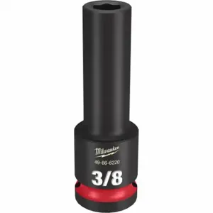 MILWAUKEE 49-66-6220 Deep Impact Socket, 1/2 Inch Drive Size, 3/8 Inch Socket Size, 6-Point, Deep | CT3LKM 61DL04