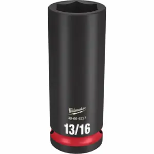 MILWAUKEE 49-66-6227 Deep Impact Socket, 1/2 Inch Drive Size, 13/16 Inch Socket Size, 6-Point, Deep | CT3LJT 61DL11