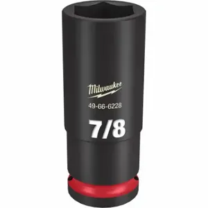 MILWAUKEE 49-66-6228 Deep Impact Socket, 1/2 Inch Drive Size, 7/8 Inch Socket Size, 6-Point, Deep | CT3LKW 61DL12