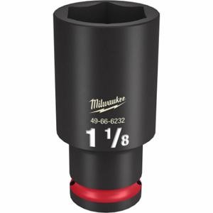 MILWAUKEE 49-66-6232 Deep Impact Socket, 1/2 Inch Drive Size, 1 1/8 Inch Socket Size, 6-Point, Deep | CT3LJD 61DL16