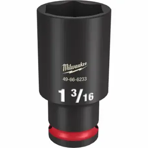 MILWAUKEE 49-66-6233 Deep Impact Socket, 1/2 Inch Drive Size, 1 3/16 Inch Socket Size, 6-Point, Deep | CT3LJE 61DL17