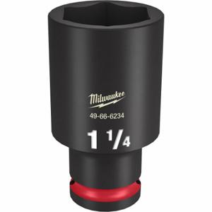 MILWAUKEE 49-66-6234 Deep Impact Socket, 1/2 Inch Drive Size, 1 1/4 Inch Socket Size, 6-Point, Deep | CT3LYD 61DL18