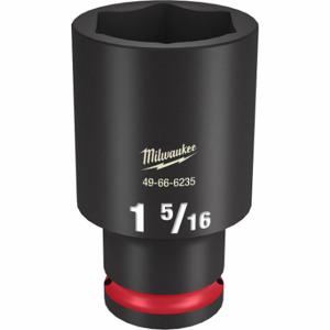 MILWAUKEE 49-66-6235 Deep Impact Socket, 1/2 Inch Drive Size, 1 5/16 Inch Socket Size, 6-Point, Deep | CT3LJG 61DL19