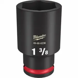 MILWAUKEE 49-66-6236 Deep Impact Socket, 1/2 Inch Drive Size, 1 3/8 Inch Socket Size, 6-Point, Deep | CT3LJF 61DL20