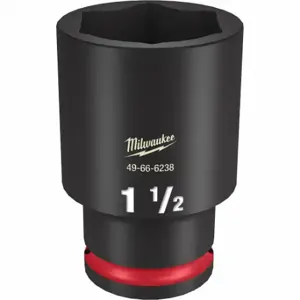 MILWAUKEE 49-66-6238 Deep Impact Socket, 1/2 Inch Drive Size, 1 1/2 Inch Socket Size, 6-Point, Deep | CT3LJC 61DL22