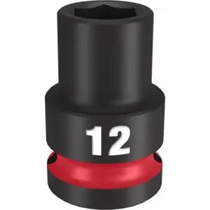 MILWAUKEE 49-66-6244 Standard Impact Socket, 1/2 Inch Drive Size, 12 mm Socket Size, 6-Point | CT3LYQ 61DL28