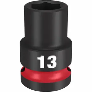 MILWAUKEE 49-66-6245 Standard Impact Socket, 1/2 Inch Drive Size, 13 mm Socket Size, 6-Point | CT3LRK 61DL29