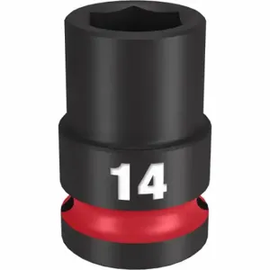 MILWAUKEE 49-66-6246 Standard Impact Socket, 1/2 Inch Drive Size, 14 mm Socket Size, 6-Point | CT3LRM 61DL30