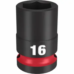 MILWAUKEE 49-66-6248 Standard Impact Socket, 1/2 Inch Drive Size, 16 mm Socket Size, 6-Point | CT3LRQ 61DL32