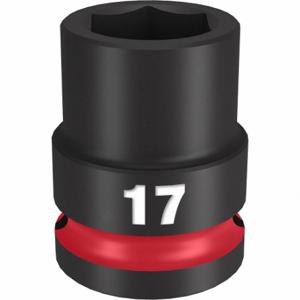 MILWAUKEE 49-66-6249 Standard Impact Socket, 1/2 Inch Drive Size, 17 mm Socket Size, 6-Point | CT3LRR 61DL33