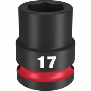 MILWAUKEE 49-66-6249 Standard Impact Socket, 1/2 Inch Drive Size, 17 mm Socket Size, 6-Point | CT3LRR 61DL33