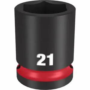 MILWAUKEE 49-66-6253 Standard Impact Socket, 1/2 Inch Drive Size, 21 mm Socket Size, 6-Point | CT3LRV 61DL37