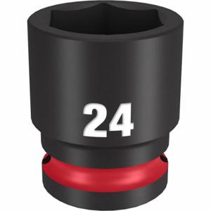 MILWAUKEE 49-66-6256 Standard Impact Socket, 1/2 Inch Drive Size, 24 mm Socket Size, 6-Point | CT3LRY 61DL40