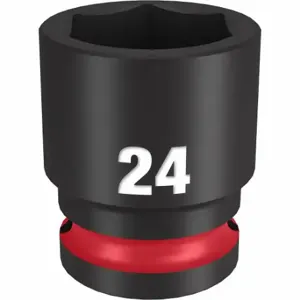 MILWAUKEE 49-66-6256 Standard Impact Socket, 1/2 Inch Drive Size, 24 mm Socket Size, 6-Point | CT3LRY 61DL40