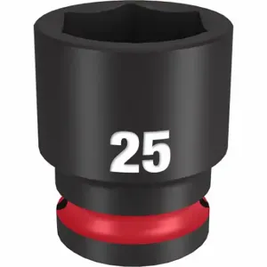 MILWAUKEE 49-66-6257 Standard Impact Socket, 1/2 Inch Drive Size, 25 mm Socket Size, 6-Point | CT3LRZ 61DL41