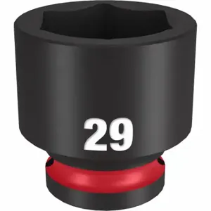 MILWAUKEE 49-66-6261 Standard Impact Socket, 1/2 Inch Drive Size, 29 mm Socket Size, 6-Point | CT3LTD 61DL45