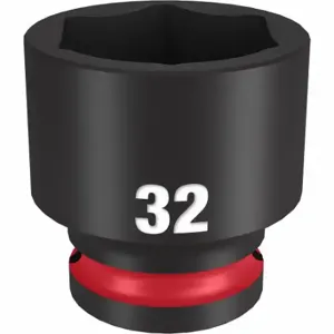 MILWAUKEE 49-66-6264 Standard Impact Socket, 1/2 Inch Drive Size, 32 mm Socket Size, 6-Point | CT3LTJ 61DL48