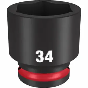 MILWAUKEE 49-66-6266 Standard Impact Socket, 1/2 Inch Drive Size, 34 mm Socket Size, 6-Point | CT3LTL 61DL50