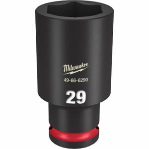 MILWAUKEE 49-66-6290 Deep Impact Socket, 1/2 Inch Drive Size, 29 mm Socket Size, 6-Point, Deep, Black Phosphate | CT3LKK 61DL74