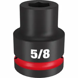 MILWAUKEE 49-66-6301 Standard Impact Socket, 3/4 Inch Drive Size, 5/8 Inch Socket Size, 6-Point | CT3LVW 61DL83