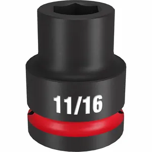 MILWAUKEE 49-66-6302 Standard Impact Socket, 3/4 Inch Drive Size, 11/16 Inch Socket Size, 6-Point | CT3LUK 61DL84