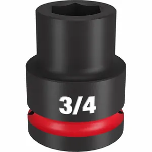 MILWAUKEE 49-66-6303 Standard Impact Socket, 3/4 Inch Drive Size, 3/4 Inch Socket Size, 6-Point | CT3LVA 61DL85