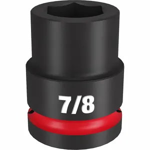 MILWAUKEE 49-66-6305 Standard Impact Socket, 3/4 Inch Drive Size, 7/8 Inch Socket Size, 6-Point | CT3LVZ 61DL87