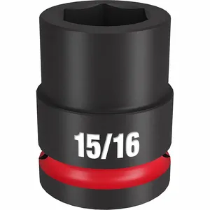 MILWAUKEE 49-66-6306 Standard Impact Socket, 3/4 Inch Drive Size, 15/16 Inch Socket Size, 6-Point | CT3LUM 61DL88