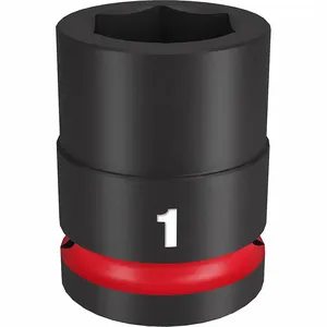 MILWAUKEE 49-66-6307 Standard Impact Socket, 3/4 Inch Drive Size, 1 Inch Socket Size, 6-Point Black Phosphate | CT3LUJ 61DL89