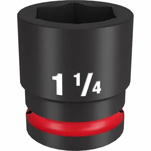 MILWAUKEE 49-66-6311 Standard Impact Socket, 3/4 Inch Drive Size, 1 1/4 Inch Socket Size, 6-Point | CT3LTX 61DL93