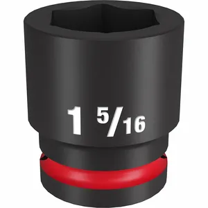 MILWAUKEE 49-66-6312 Standard Impact Socket, 3/4 Inch Drive Size, 1 5/16 Inch Socket Size, 6-Point | CT3LUD 61DL94