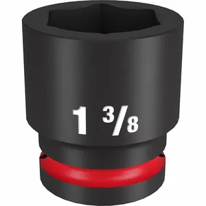 MILWAUKEE 49-66-6313 Standard Impact Socket, 3/4 Inch Drive Size, 1 3/8 Inch Socket Size, 6-Point | CT3LUC 61DL95