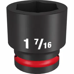 MILWAUKEE 49-66-6314 Standard Impact Socket, 3/4 Inch Drive Size, 1 7/16 Inch Socket Size, 6-Point | CT3LUF 61DL96