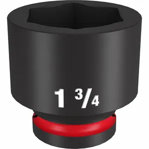 MILWAUKEE 49-66-6319 Standard Impact Socket, 3/4 Inch Drive Size, 1 3/4 Inch Socket Size, 6-Point | CT3LUB 61DM02