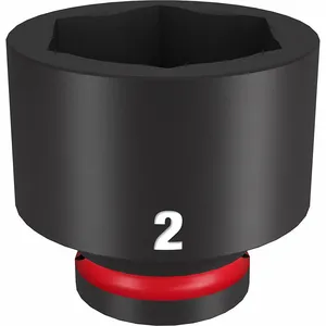 MILWAUKEE 49-66-6323 Standard Impact Socket, 3/4 Inch Drive Size, 2 Inch Socket Size, 6-Point Black Phosphate | CT3LUP 61DM06