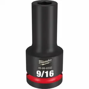 MILWAUKEE 49-66-6332 Deep Impact Socket, 3/4 Inch Drive Size, 9/16 Inch Socket Size, 6-Point, Deep | CT3LNG 61DM07