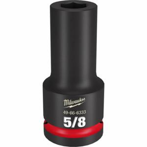 MILWAUKEE 49-66-6333 Deep Impact Socket, 3/4 Inch Drive Size, 5/8 Inch Socket Size, 6-Point, Deep | CT3LND 61DM08