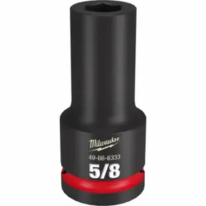 MILWAUKEE 49-66-6333 Deep Impact Socket, 3/4 Inch Drive Size, 5/8 Inch Socket Size, 6-Point, Deep | CT3LND 61DM08