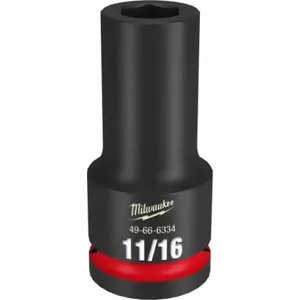 MILWAUKEE 49-66-6334 Deep Impact Socket, 3/4 Inch Drive Size, 11/16 Inch Socket Size, 6-Point, Deep | CT3LLQ 61DM09