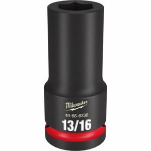 MILWAUKEE 49-66-6336 Deep Impact Socket, 3/4 Inch Drive Size, 13/16 Inch Socket Size, 6-Point, Deep | CT3LLR 61DM11