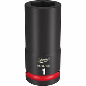 MILWAUKEE 49-66-6339 Deep Impact Socket, 3/4 Inch Drive Size, 1 Inch Socket Size, 6-Point, Deep | CT3LXQ 61DM14